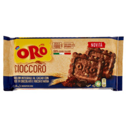 ORO SAIWA CIOCCORO - BISCOTTI INTEGRALI CON CACAO, GOCCE DI CIOCCOLATO, FIOCCHI D'AVENA - 300G