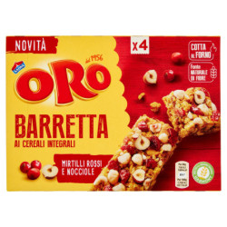 ORO SAIWA VITASNELLA BARRETTE AI CEREALI INTEGRALI MIRTILLI ROSSI E NOCCIOLE - 4 X 40 G