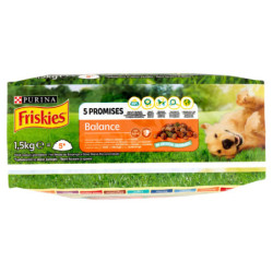 PURINA FRISKIES CANE BALANCE CON UN GUSTOSO MIX DI POLLO E MANZO E CON VERDURE 1,5 KG