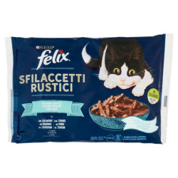 FELIX Sfilaccetti Rustici Selezioni con Pesci (Salmone, Tonno) 4 x 80 g