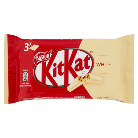 NESTLÉ KITKAT WHITE WAFER COVERED WITH WHITE CHOCOLATE 3 SNACKS OF 41.5 G