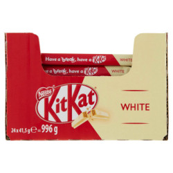 NESTLÉ KITKAT OBLEA CRUJIENTE BLANCA ENVUELTA EN CHOCOLATE BLANCO 24 SNACKS DE 41,5G