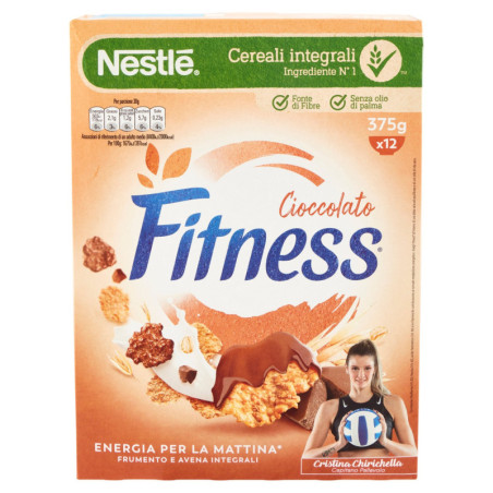 FITNESS MILK CHOCOLATE CEREALS WITH WHOLE WHEAT AND OATS AND CHOCOLATE FLAKES 375 G