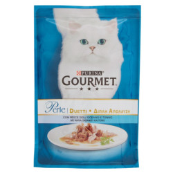 PURINA GOURMET-PERLEN-DUETTE MIT MEERESFISCH UND THUNFISCH 85 G