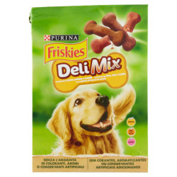 PURINA FRISKIES DELI MIX BISCOTTI CROCCANTI CANE 3 VARIETÀ MANZO, POLLO E SELVAGGINA SCATOLA 500G