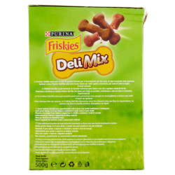 PURINA FRISKIES DELI MIX BISCOTTI CROCCANTI CANE 3 VARIETÀ MANZO, POLLO E SELVAGGINA SCATOLA 500G