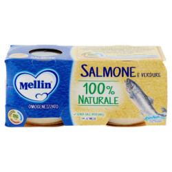 Mellin Salmone e Verdure 100% Naturale Omogeneizzato 2 x 80 g