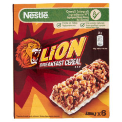 BARRITAS DE CEREAL ENTERAS LEÓN CON CHOCOLATE Y CARAMELO 6 SNACKS DE 25 G