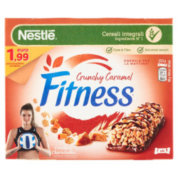 FITNESS CRUNCHY CARAMEL BARRETTE DI CEREALI CON CIOCCOLATO E CARAMELLO 4 PEZZI DA 23,5G