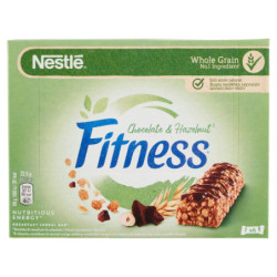 BARRA DE CEREAL ENTERA FITNESS CHOCO AVELLANA SABOR CHOCOLATE Y AVELLANA 6 PIEZAS