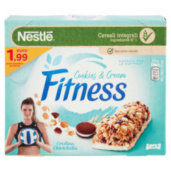 BARRITAS DE CEREAL FITNESS COOKIES&CREAM CON GALLETAS DE CACAO Y CHOCOLATE BLANCO 4 UNIDADES DE 23,5G