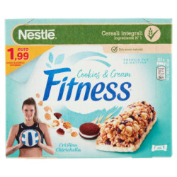 BARRITAS DE CEREAL FITNESS COOKIES&CREAM CON GALLETAS DE CACAO Y CHOCOLATE BLANCO 4 UNIDADES DE 23,5G