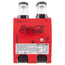 COCA-COLA ZERO ZUCCHERI 200 ML X 4 (VETRO)