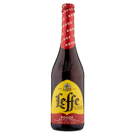 LEFFE ROUGE CERVEZA DE ABADÍA ROJA BELGA DOBLE MALTA BOTELLA 75CL