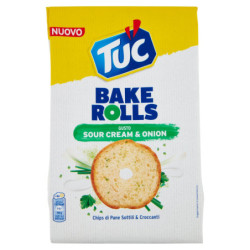 Tuc Bake Rolls, Chips di Pane Sottile e Croncante al Gusto Panna Acida e Cipolla 150 g