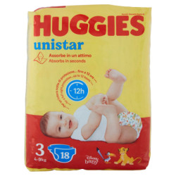 HUGGIES UNISTAR PANNOLINI 3 4-9 KG 18 PZ