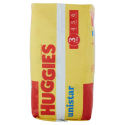 HUGGIES PAÑALES UNISTAR 3 4-9 KG 18 UNIDADES