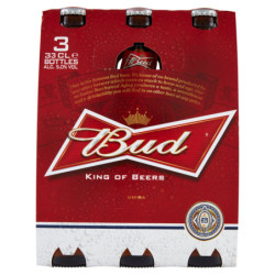 CERVEZA BUD AMERICAN LAGER BOTELLA 3X33CL