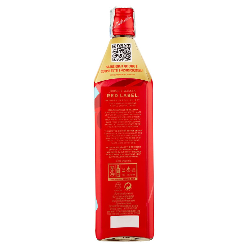 Johnnie Walker Red Blended Scotch Whisky Keep Walking Icons Bottle Design 700 ml