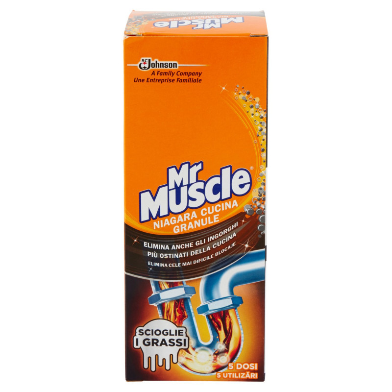 Mr Muscle Niagara Cucina, Disgorgante Granulare per Tubi, Lavandini e Scarichi, 250gr