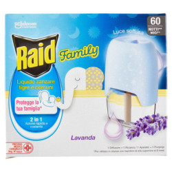 Raid Liquido Family Base e Ricarica, 60 Notti, Lavanda