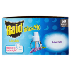 Raid Liquido Family Base e Ricarica, 60 Notti, Lavanda