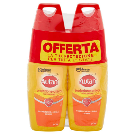 Autan Active Vapo Bipacco, Insetto Repellente e Antizanzare, Lunga Durata, 2 x 100ml