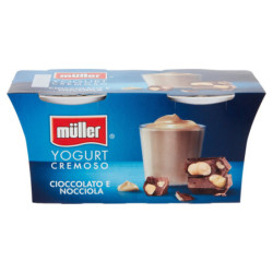 MÜLLER CREMOSO YOGUR CHOCOLATE Y AVELLANA 2 X 125 G