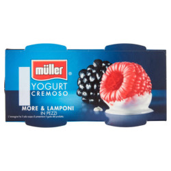 MÜLLER YOGUR CREMOSO MORAS Y FRAMBUESAS EN TROZOS 2 X 125 G