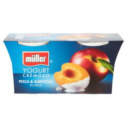 MÜLLER YOGUR CREMOSO MELOCOTÓN Y ALBARICOQUE EN TROZOS 2 X 125 G