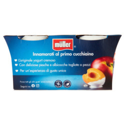 MÜLLER YOGUR CREMOSO MELOCOTÓN Y ALBARICOQUE EN TROZOS 2 X 125 G