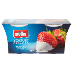 MÜLLER YOGUR CREMOSO DE FRESA TROZOS 2 X 125 G