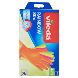 Vileda Rainbow S/M 6,5-7,5 4 Color Mix 80 pz