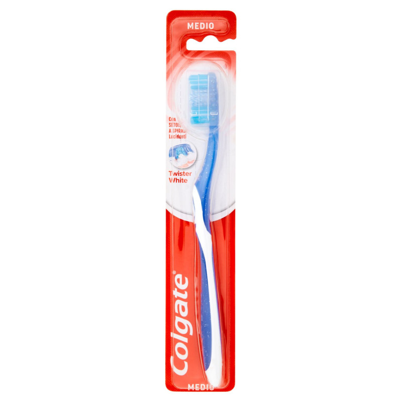 BROSSE À DENTS BLANCHISSANTE COLGATE TWISTER WHITE, MOYENNE