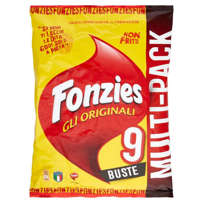 FONZIES THE ORIGINAL CHEESE CORN CRICKLES MULTIPACK 9 BEUTEL – 211,5G