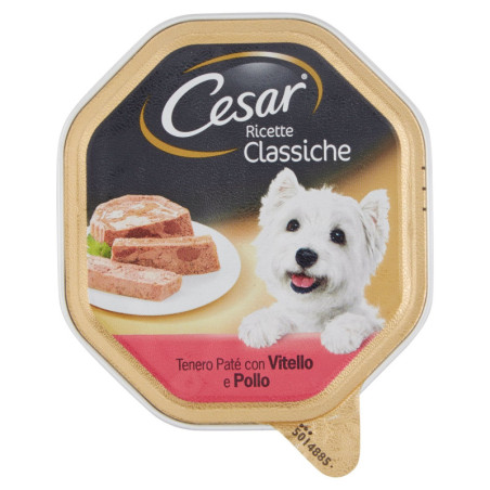 CESAR CLASSIC RECIPES NASSES HUNDEFUTTER IN EINEM TABLETT MIT TENDEKALB UND HÜHNCHEN 150 G