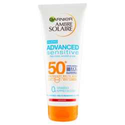 GARNIER AMBRE SOLAIRE CREMA PROTEZIONE SOLARE ADVANCED SENSITIVE, PELLI CHIARE E SENSIBILI, IP50+