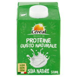 Céréal, Bevanda di Soia Nature non OGM, ricco di proteine, 2% di grassi, senza glutine - 500 ML