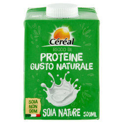 CÉRÉAL, BEBIDA DE SOJA NATURAL SIN OGM, RICA EN PROTEÍNAS, 2% DE GRASA, SIN GLUTEN - 500 ML