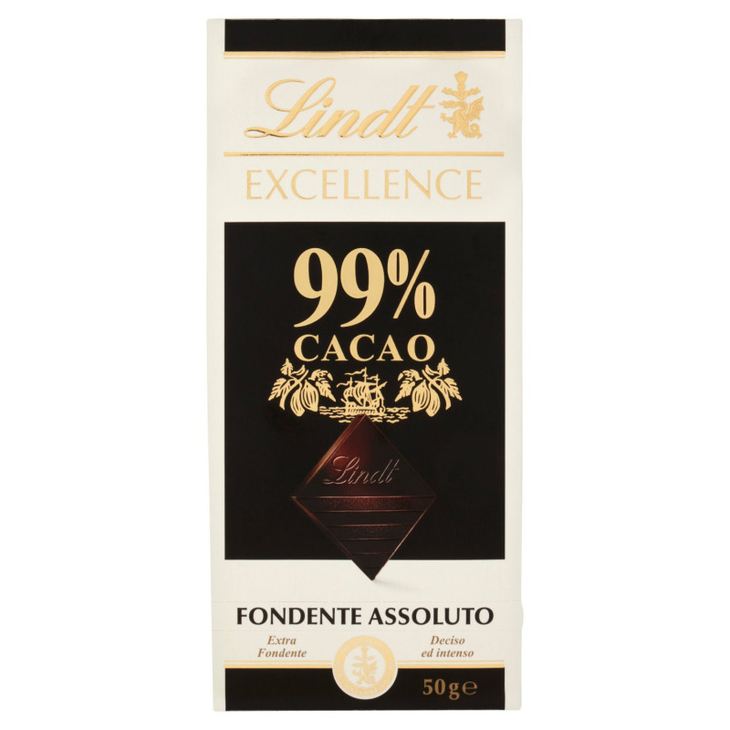 LINDT EXCELLENCE DARK CHOCOLATE BAR 99% 50 G