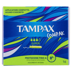 TAMPAX COMPAK SUPER 16 PIÈCES