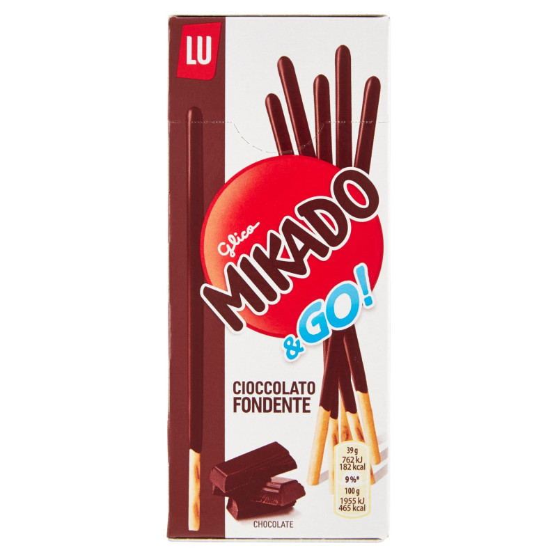 MIKADO, BISCOTTO RICOPERTO DI CIOCCOLATO FONDENTE FORMATO POCKET - 3X39G