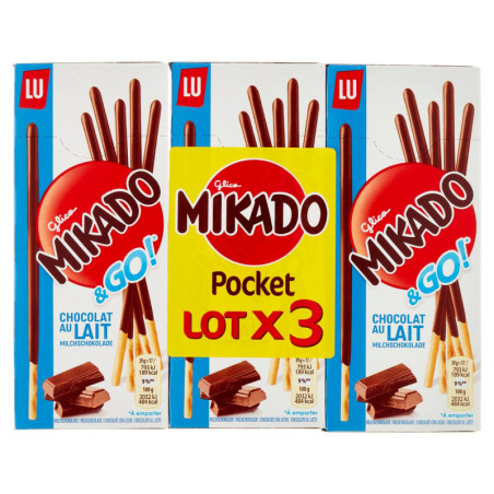 MIKADO POCKET CIOCCOLATO AL LATTE 39GX3