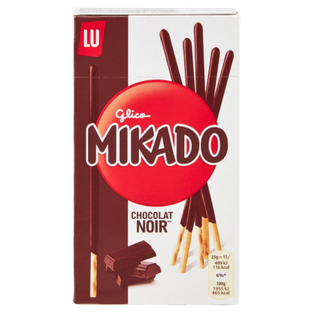 MIKADO, GALLETAS CUBIERTAS DE CHOCOLATE NEGRO - 75G