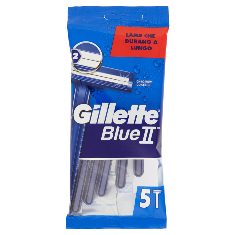 GILLETTE BLUE II RASOIO DA UOMO USA E GETTA - 5 RASOI