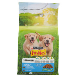 PURINA FRISKIES DOG JUNIOR CON POLLO Y VERDURAS Y CON LECHE 1,5 KG