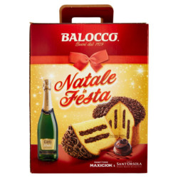 BALOCCO NATALE IN FESTA PANETTONE MAXICIOCK 800 G + CASA SANT'ORSOLA VINO SPUMANTE DOLCE 750 ML