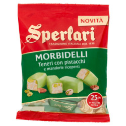 SPERLARI MORBIDELLI SUAVE CON PISTACHOS RECUBIERTOS Y ALMENDRAS 117 G