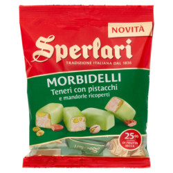 SPERLARI MORBIDELLI SUAVE CON PISTACHOS RECUBIERTOS Y ALMENDRAS 117 G