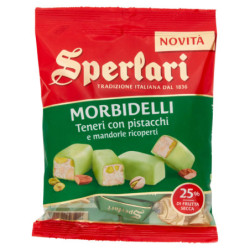 SPERLARI MORBIDELLI SUAVE CON PISTACHOS RECUBIERTOS Y ALMENDRAS 117 G